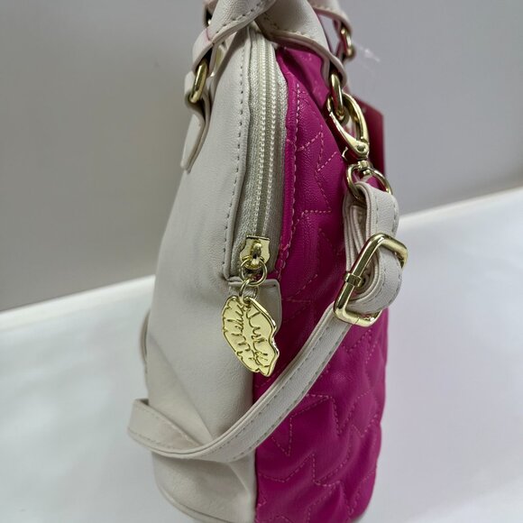 Betsey Johnson - LUV Mini Dome in Fuchsia & White - NWT - Picture 6 of 8